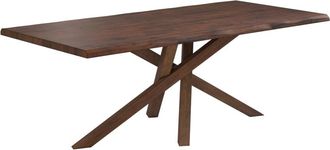 Rendez-Vous Déco Mesa rectangular de madera maciza de hevea oscura 8 personas