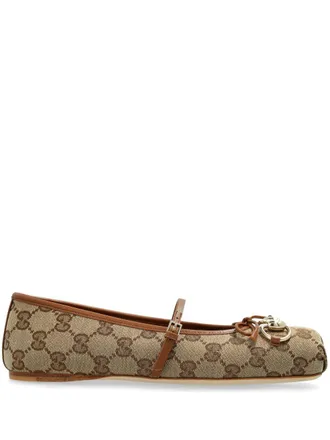 Gucci Horsebit Gg Supreme Ballet Flats-Donna