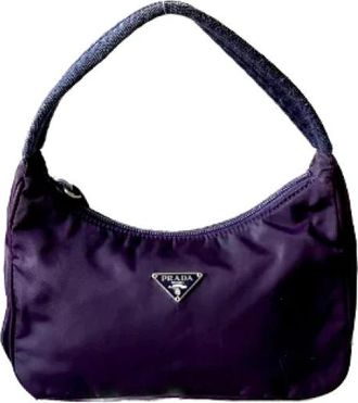 Prada Pre-owned Leather prada-bags - Dames - Vintage Handtas - Paars - ONE Size - Nylon - Vintage