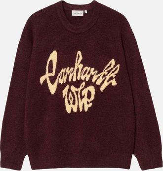 Carhartt Work in Progress Mens Carhartt WIP Knitted Chedda Sweater Rondo / Air Yellow - Red - Size: 40