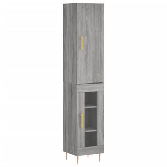 Berkfield Home Highboard Grey Sonoma 34.5x34x180 cm Engineered Wood