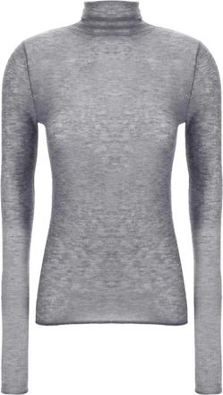 Pinko Moss Turtleneck - Dames - Coltruien - Grijs - M - Wol - Truien & Vesten