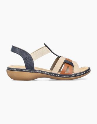 Rieker Womens Rieker Ladies Sandals 65918-90 in blue - Blue Combination - Size: 8