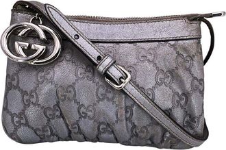 Gucci Silver Cotton Crossbody Bag (Authentic Pre-Loved)