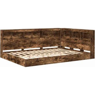 vidaXL Libreria Letto Rovere fumo 160 x 200 cm Legno multistrato - Vidaxl