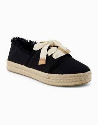 Toms Toms Womens Carolina Espadrille Womens Lace Up Shoes - Black - Size: 7