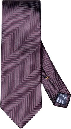 Eton Herringbone Silk Tie in Dark Red at Nordstrom