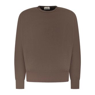 Stone Island Crewneck Sweatshirt - Heren - Sweatshirts - Bruin - M - Katoen - Hoodies & sweatvesten