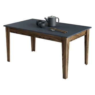 Dmora Mesa Fija Viverone, 6 Plazas, Forma Rectangular, Soporte 120 Kg, 145x88x75h Cm Marr&oacute;n Nogal