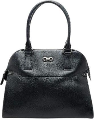 Ferragamo Pre-owned Handbags, female, Black, Size: ONE SIZE Pre-owned Leather Handbag
