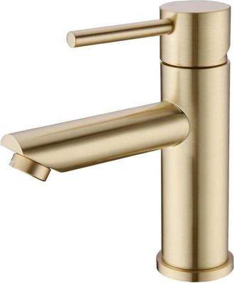 OEM Grifo Monomando De Lat&oacute;n Cepillado Dorado Para Ba&ntilde;o (manguera De Suministro De Agua No Incluida)