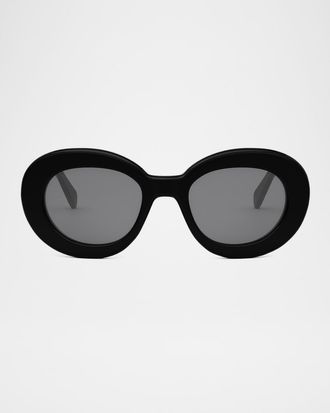 Celine Men & apos;s Triomphe Acetate Round Sunglasses