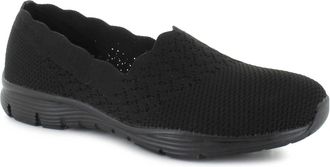 Skechers Womens Seager Stat Stretch Knit Loafer In Black