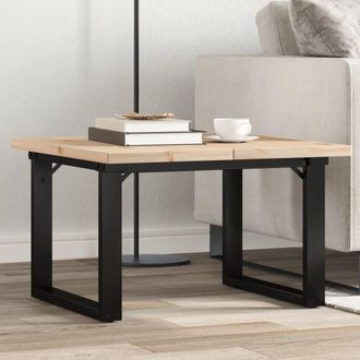 vidaXL Vidaxl - Mesa De Centro Marco O Madera Maciza Pino Y Acero 70x70x40,5 Cm