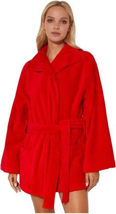 Dsquared2 Rode Badjas met Logo - Dames - Badjassen - Rood - M - Katoen - Nachtkleding