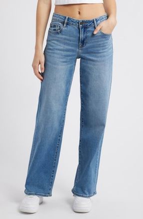 Hidden Jeans Wide Leg Dad Jeans in Med Wash at Nordstrom, Size 25
