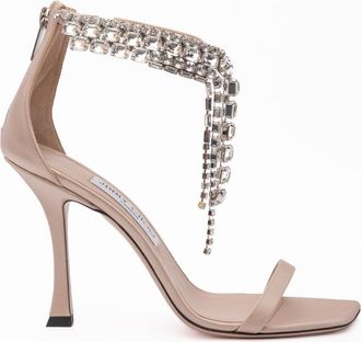 Jimmy Choo London Powder Pink Satin Verity 100 Womens Sandals