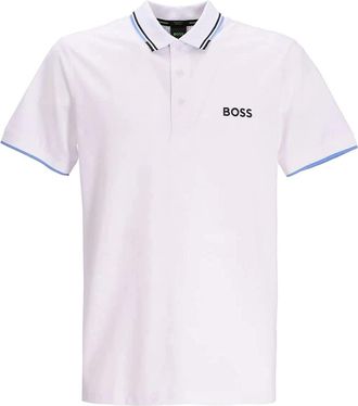 HUGO BOSS BOSS Mens Sporty Regular Fit Cotton Polo Shirt White
