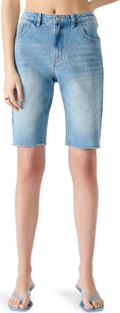 Steve Madden Dita Denim Bermuda Shorts in Medi Blue Denim at Nordstrom, Size 25
