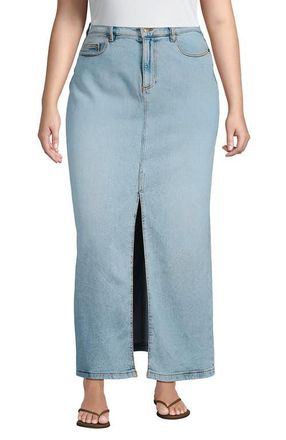 Lands End Soft Denim Maxi Skirt in Breeze Blue Wash at Nordstrom, Size 18W