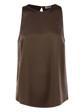 Brunello Cucinelli Mouwloze blouse - Bruin