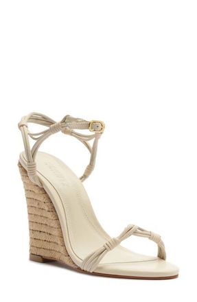 Schutz Nara Ankle Strap Wedge Sandal in Sugar White at Nordstrom, Size 6.5
