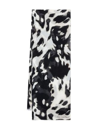 Oscar De La Renta Foulard con stampa animalier - Nero