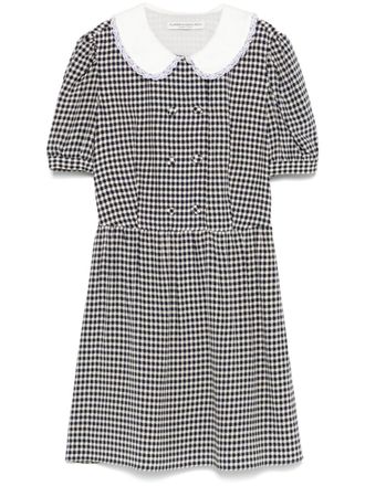 Alessandra Rich vichy-print silk mini dress - women - Silk - 38 - Blue