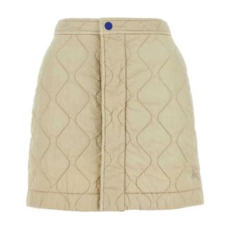 Burberry Short Skirts, female, Beige, Size: 2XS Quilted Nylon Mini Skirt