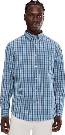Vineyard Vines Wavecrest Plaidd Perfect Wash Shirt Mens Clothing Moonshine : SM, Cotton/Spandex