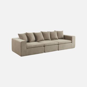 Sweeek Sof&aacute; Envasado Al Vac&iacute;o Modular De Tela Chenilla, 4 Plazas