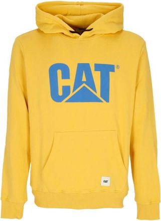 CAT Gele Logo Hoodie met Kat - Heren - Hoodies - Geel - L - Katoen - Hoodies & sweatvesten