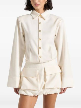 Mani&egrave;re De Voir Laure cargo shirt mini dress - Neutrals
