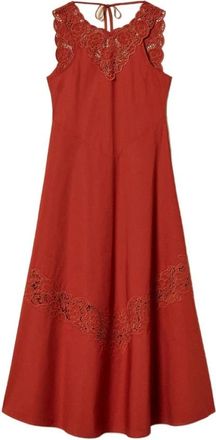 Twinset Maxi Jurken - Dames - Casual kleedjes - Bruin - S - Kleedjes