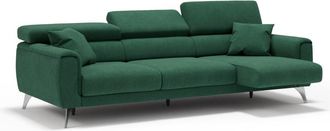Divani.Store Sof&aacute; 3 plazas extensibles en tejido impermeable 244 cm verde