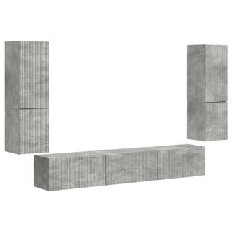 vidaXL Conjunto De Mueble De Tv 4 Pcs Gris Concreto Vidaxl