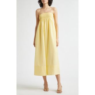 Vince Tie Front Cotton & Silk Maxi Sundress in Dandelion at Nordstrom, Size Xx-Small