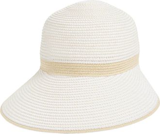 Calvin Klein Tri-Color Texture Raffia Straw Reader Hat in Natural at Nordstrom Rack