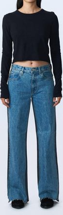Slvrlake Denim Re-Work Panelled Grace Jeans In Pacific Moon