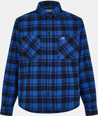 Off-white Mens Regular Fit Long Sleeve Shirt - Blue/Multi - Size: 38/Regular