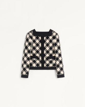 Valentino Damier Tweed Jacket Wo