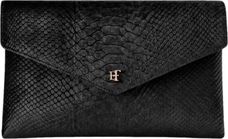 Elisabetta Franchi Rectangular Handbag With Textured Snakeskin Pattern And Chain Strap