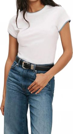 Veronica Beard Devin Crewneck T-Shirt In White/blue River