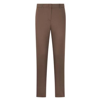 PESERICO Peserico, Slim-fit Trousers, female, Brown, Size: 2XS Straight Cotton Stretch Pants