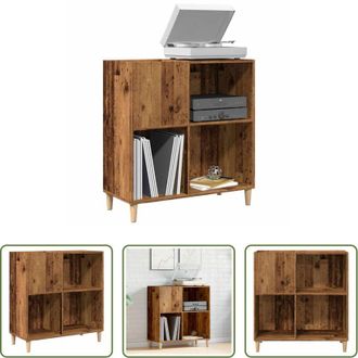 vidaXL Mobile porta vinili - Mobile Porta Dischi Legno Antico 84,5x38x89cm Legno Multistrato