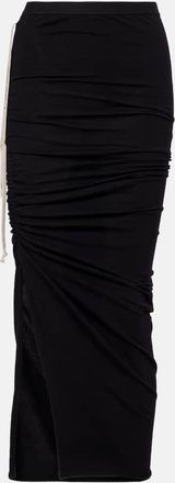 Rick Owens Edfu cotton jersey midi skirt