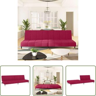 vidaXL Letto a 2 posti - Divano Letto a 2 Posti Rosso Vino in Velluto