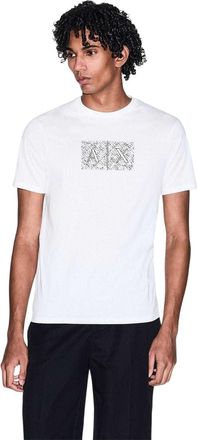 A|X Armani Exchange Heren Logo T-shirt met ronde hals (Gebroken wit)