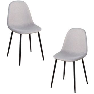 Regalos Miguel Regalos Miguel - Packs Sillas Comedor - Pack 2 Sillas Black Teok Tela - Gris Claro