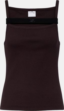 Courr&egrave;ges Courr&egrave;ges Ribbed-knit cotton tank top